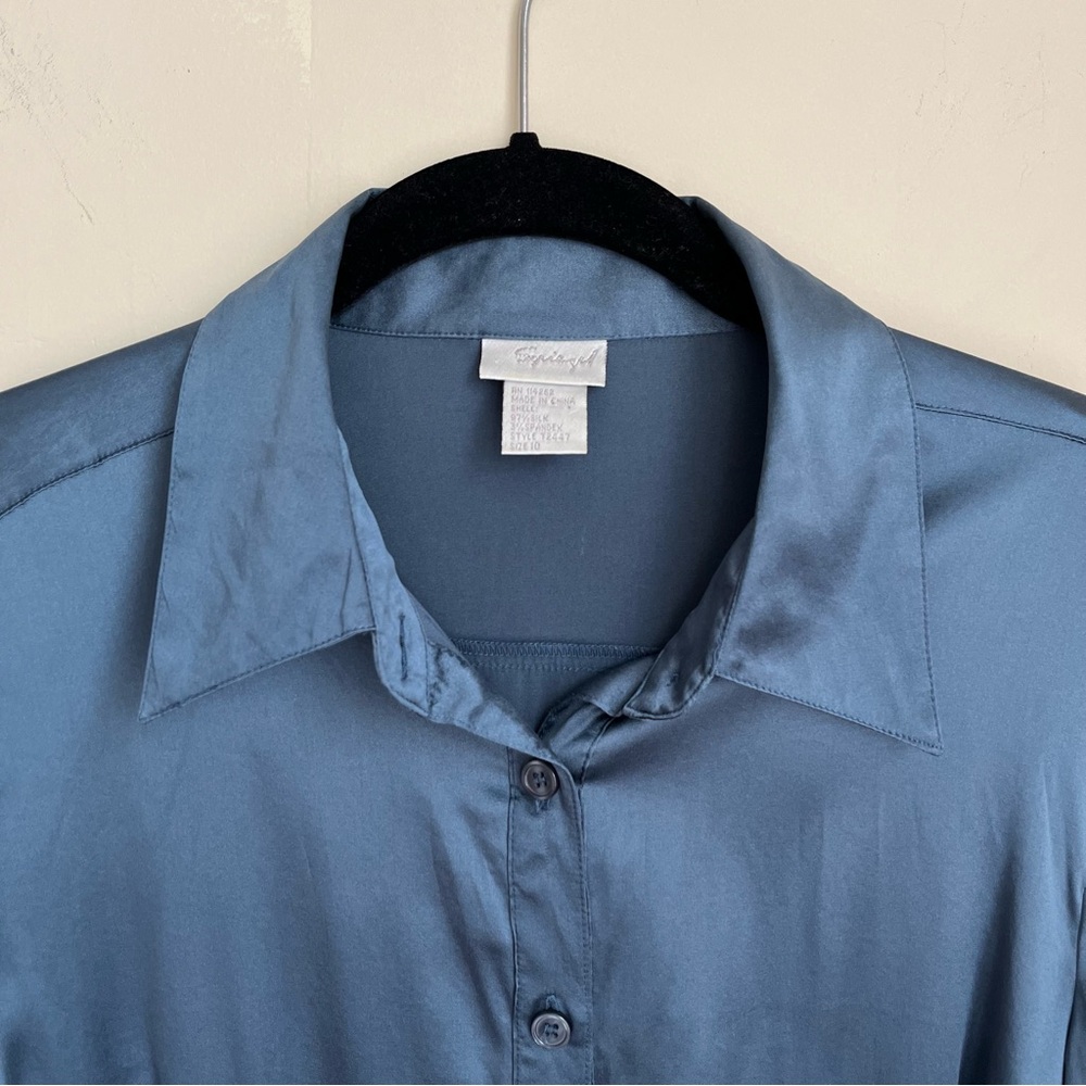 vintage y2k spiegel silk blouse - Picture 3 of 10